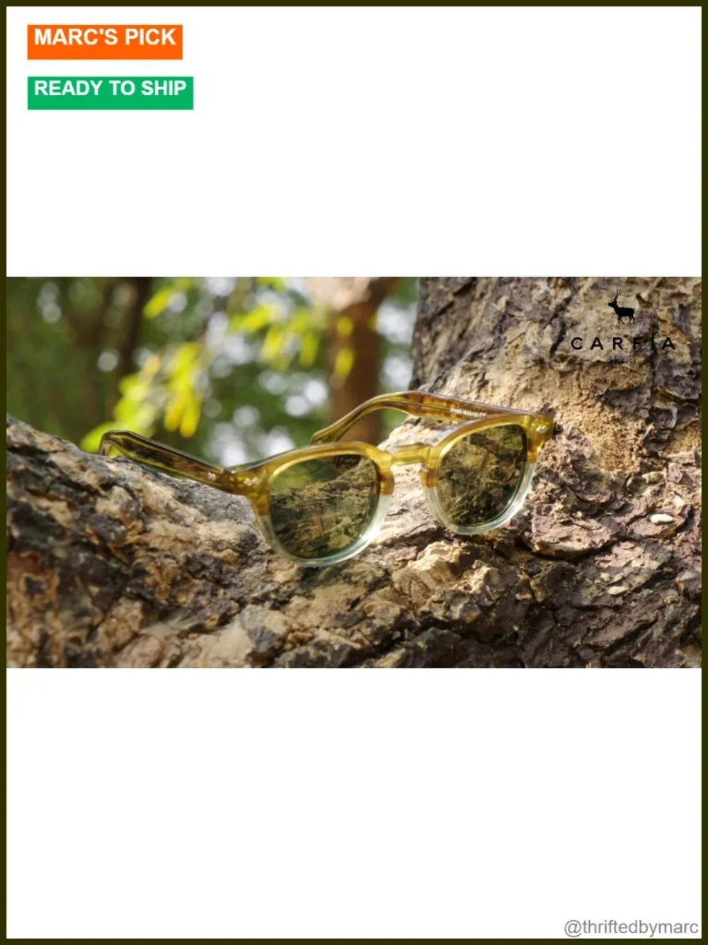 Men's Polarized Acetate Square Retro Sunglasses UV Protection